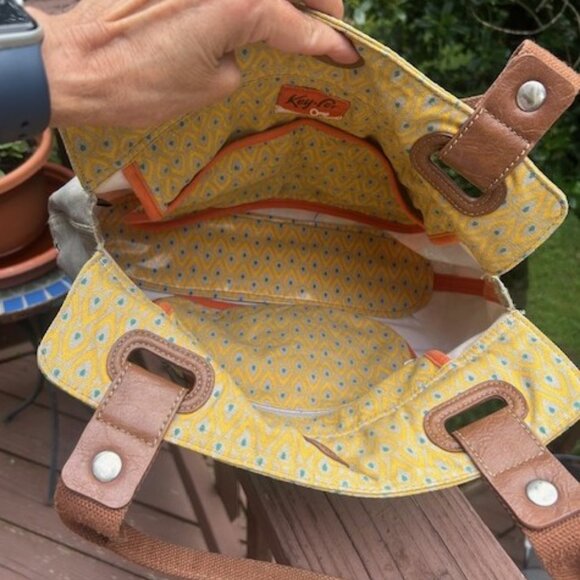 FOSSIL Key-Per Coated Canvas BIRD Design Medium Purse Shoulder Bag - Picture 5 of 10